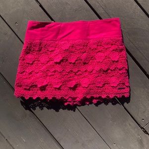 A&F Hot Pink Lace Skirt